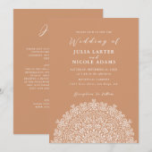 Retro Mexican Terrain Flourishing Mandala Wedding Einladung (Vorne/Hinten)