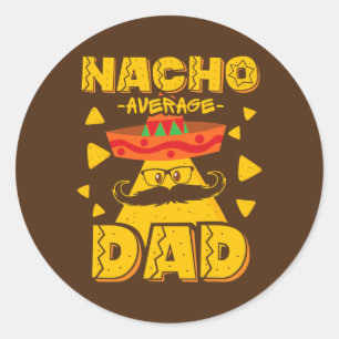 Retro-Mexikanischer Vater für Nacho-Fans zum Vater Runder Aufkleber
