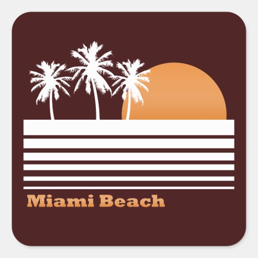 Retro Miami Beach Aufkleber (Vorderseite)