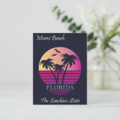 Retro Miami Beach Florida Vintage Reise Postkarte (Stehend Vorderseite)