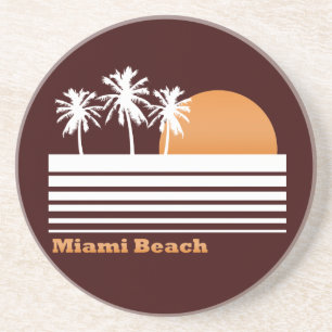 Retro Miami Beach Kissen Sandstein Untersetzer