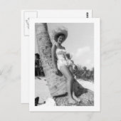 Retro Miami Beach Lady Fotograf 1950er Postkarte (Vorne/Hinten)