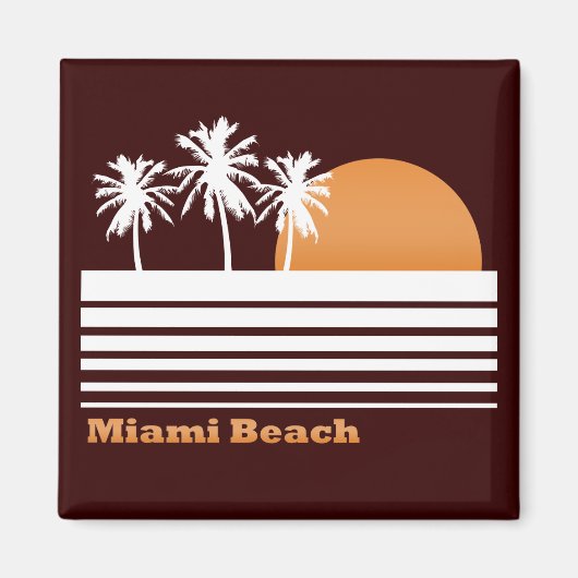 Retro Miami Beach Magnet (Vorne)