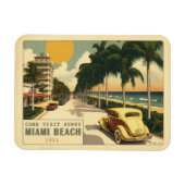 Retro Miami Beach Ocean Drive Postkarte der 20er J Magnet (Horizontal)