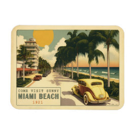 Retro Miami Beach Ocean Drive Postkarte der 20er J Magnet