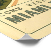 Retro Miami Beach Ocean Drive Postkarte der 20er J Poster (Ecke)