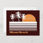 Retro Miami Beach Postcard Postkarte (Vorne/Hinten)