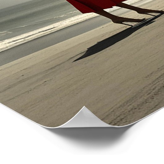 Retro Miami Beach Roadster der 40er Jahre am Stran Poster (Ecke)