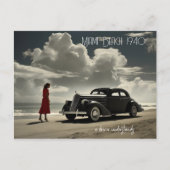 Retro Miami Beach Roadster der 40er Jahre am Stran Postkarte (Vorderseite)