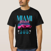 Retro Miami Florida 305 Auto T-Shirt (Vorderseite)