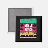 Retro Miami Florida Beach Souvenir Magnet (Vorderseite/Rückseite)