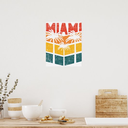 Retro Miami Florida Beach Souvenir Palm Tree 80er Poster (Küche)