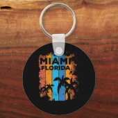 Retro Miami Florida Beach Souvenir Schlüsselanhänger (Vorderseite)