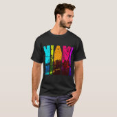 Retro Miami Florida Cityscape Skyline T-Shirt (Vorne ganz)