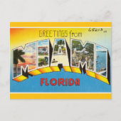 Retro Miami Florida. Postkarte (Vorderseite)