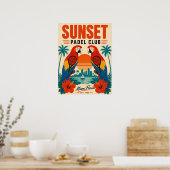 Retro Miami Sunset Padel Club Kunstposter Poster (Küche)