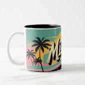 Retro Miami Sunshine Zweifarbige Tasse (Links)