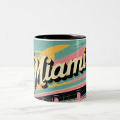 Retro Miami Sunshine Zweifarbige Tasse (Mittel)