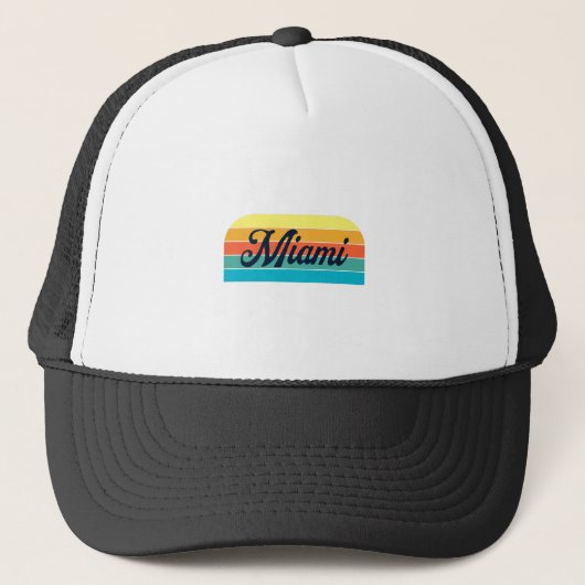 Retro Miami Truckerkappe (Vorderseite)