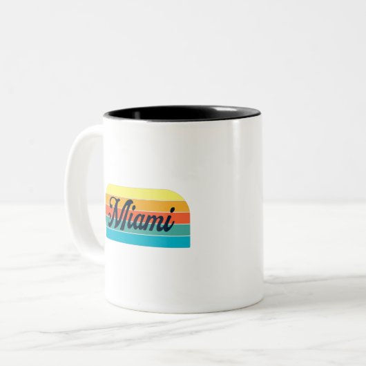 Retro Miami Zweifarbige Tasse (Vorderseite Links)