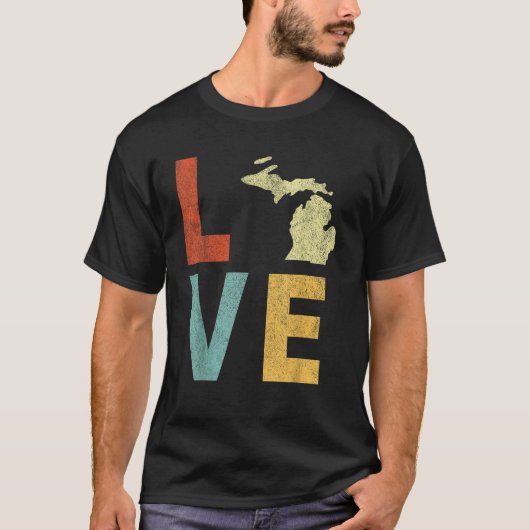Retro Michigan Funny Michigan Love Michigan Roots  T-Shirt (Vorderseite)