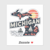 Retro Michigan Staat Sticker (Blatt)