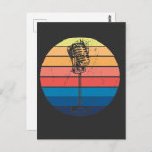 Retro Microphone Graphic Musical Karaoke Singer Postkarte (Vorne/Hinten)
