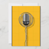 Retro Microphone Invitations Einladung (Vorderseite)
