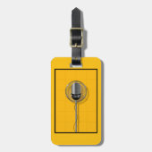 Retro Microphone on Bold Yellow Gepäckanhänger (Vorderseite vertikal)