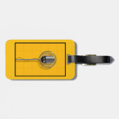Retro Microphone on Bold Yellow Gepäckanhänger (Rückseite horizontal)