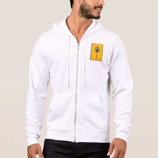 Retro Microphone on Bold Yellow Hoodie (Vorderseite)