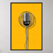 Retro Microphone on Bold Yellow Poster (Vorne)