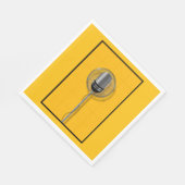 Retro Microphone on Bold Yellow Serviette (Ecke)