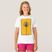 Retro Microphone on Bold Yellow T-Shirt (Vorne ganz)