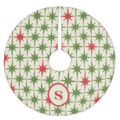 Retro-Mid-Century-Atom-Christstern-Initiale Polyester Weihnachtsbaumdecke (Vorderseite)