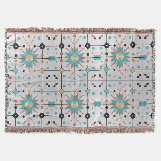 Retro-Mid-Century-Atom-Geometrisches Muster Decke (Vorderseite)
