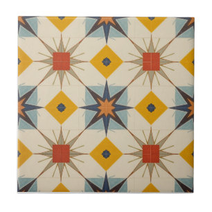 Retro-Mid-Century-Atom-Geometrisches Muster Fliese
