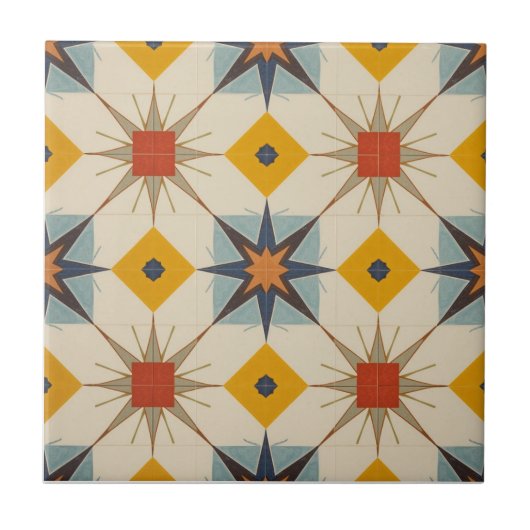 Retro-Mid-Century-Atom-Geometrisches Muster Fliese (Vorderseite)