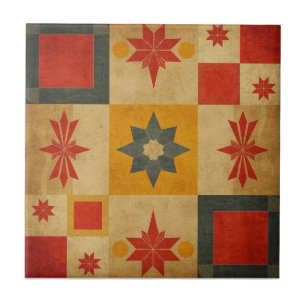 Retro-Mid-Century-Atom-Geometrisches Muster Fliese