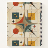 Retro-Mid-Century-Atom-Geometrisches Muster Notizblock (Rückseite)