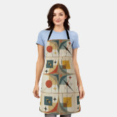 Retro-Mid-Century-Atom-Geometrisches Muster Schürze (Getragen)