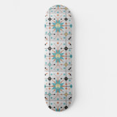 Retro-Mid-Century-Atom-Geometrisches Muster Skateboard (Vorderseite)