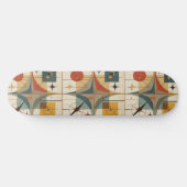 Retro-Mid-Century-Atom-Geometrisches Muster Skateboard (Horizontal)