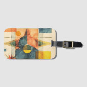 Retro Mid Century Atomic Geometric Pattern Gepäckanhänger (Vorderseite (Horizontal))