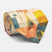 Retro Mid Century Atomic Geometric Pattern Krawatte (Gerollt)