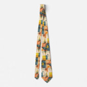 Retro Mid Century Atomic Geometric Pattern Krawatte (Rückseite)