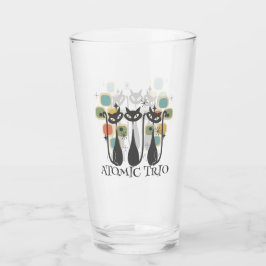 Retro Mid Century Black Atomic Cats MCM Glas