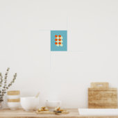 Retro Mid Century Geometric Dots Poster (Küche)