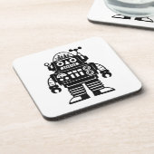 Retro-Mid-Century-inspirierter Roboter Getränkeuntersetzer (Linke Seite)