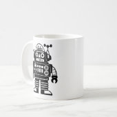 Retro-Mid-Century-inspirierter Roboter Kaffeetasse (Vorderseite Links)